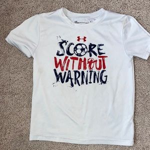 Under Armour “score without warning” short sleeve white tee